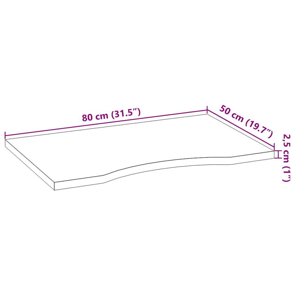 VidaXL Επιτραπέζια Επιφάνεια Ακατέργαστη Μασίφ Ξύλο Δρυς Ορθογώνια