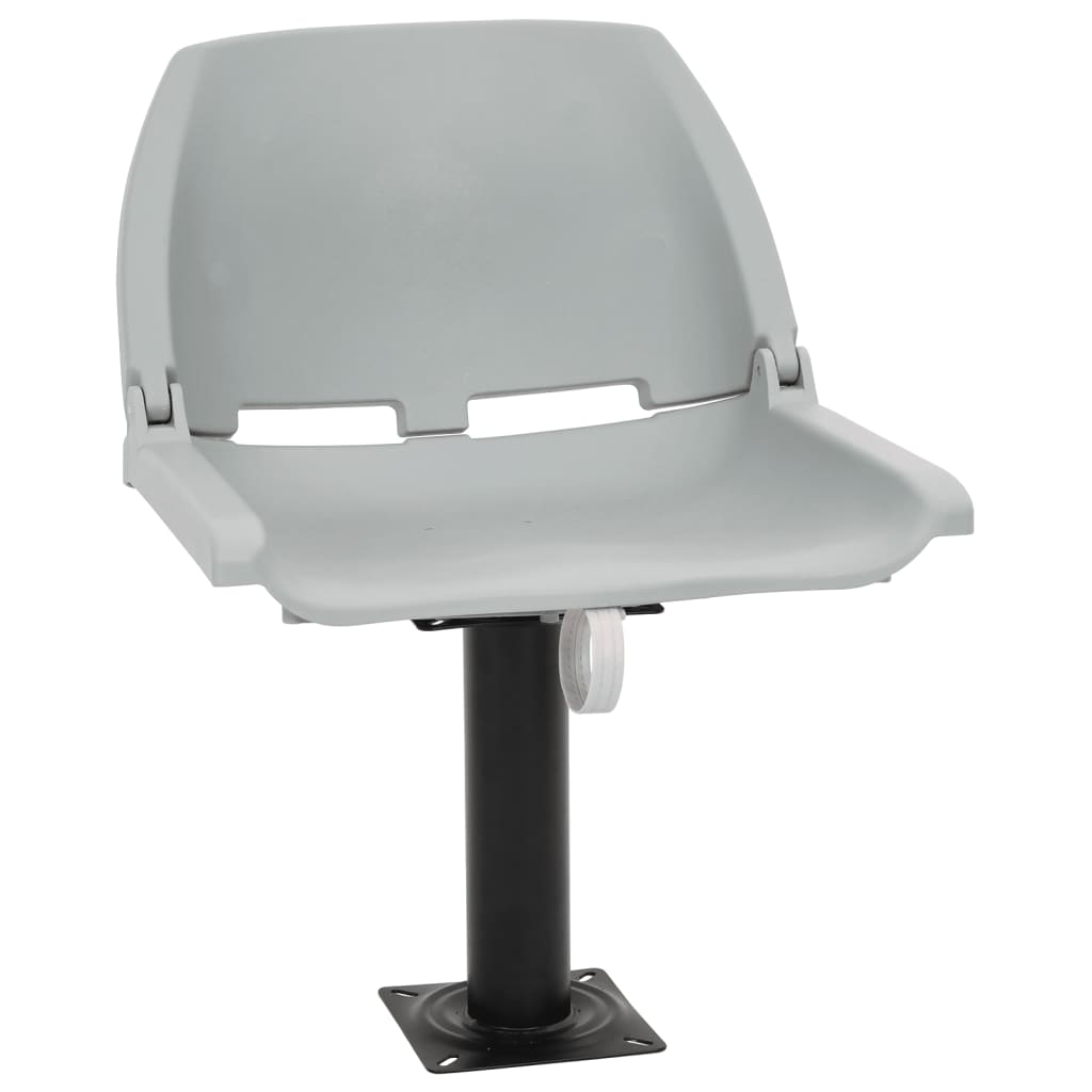 vidaXL Κάθισμα Σκάφους Πτυσσόμ. 2 τεμ. Γκρι 48x51x41 εκ Χωρίς Μαξιλάρι