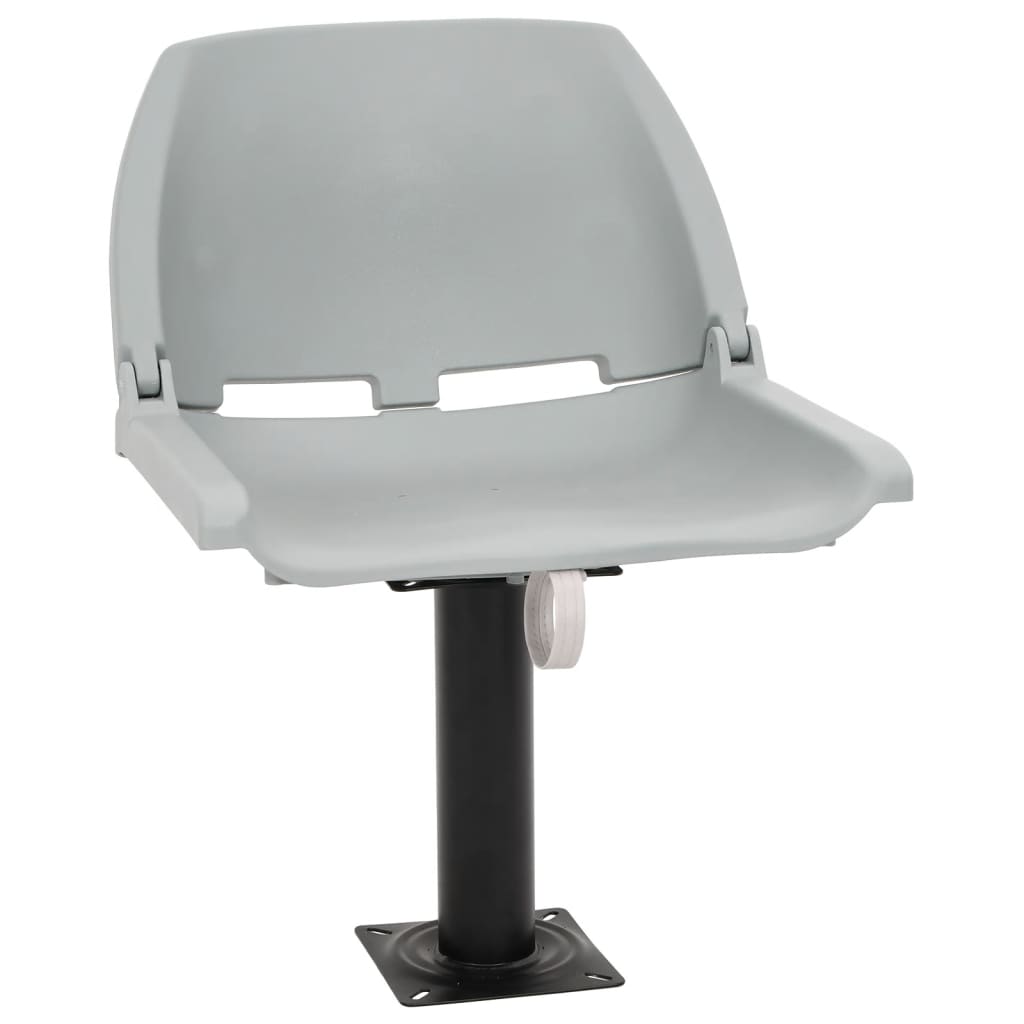 vidaXL Κάθισμα Σκάφους Πτυσσόμ. 4 τεμ. Γκρι 48x51x41 εκ Χωρίς Μαξιλάρι