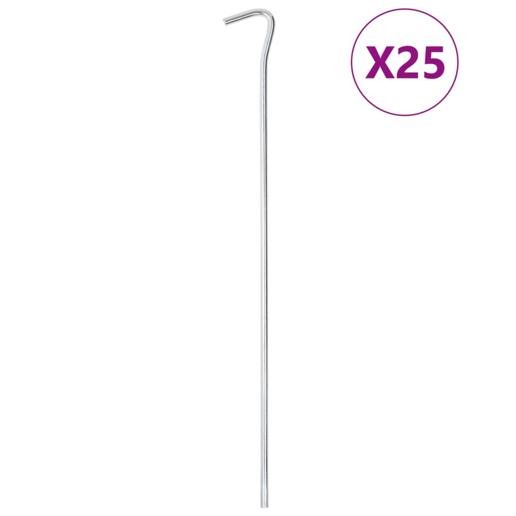 vidaXL Πασσαλάκια Σκηνής 25 τεμ. 30 εκ. Ø5 χιλ. Γαλβανισμένο Ατσάλι