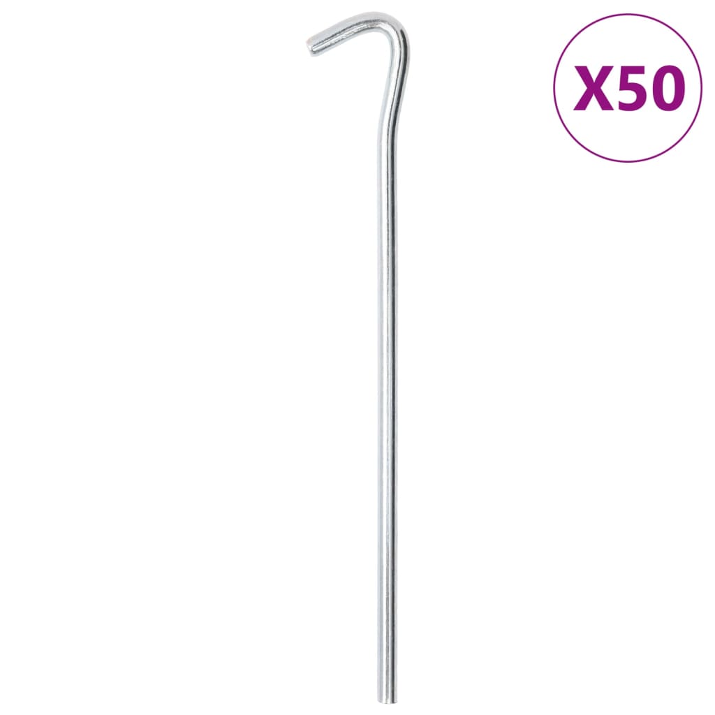 vidaXL Πασσαλάκια Σκηνής 50 τεμ. 23 εκ. Ø7 χιλ. Γαλβανισμένο Ατσάλι