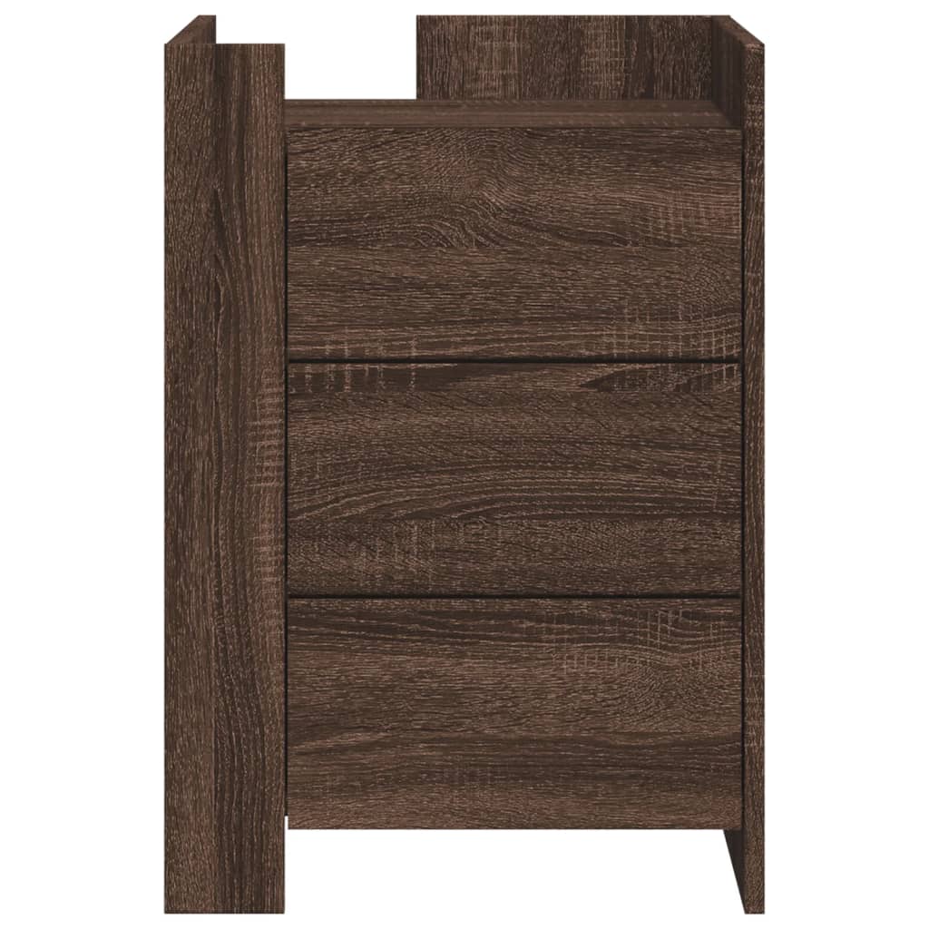 vidaXL Κομοδίνο Καφέ Δρυς 45x50x65 εκ. από Επεξεργασμένο Ξύλο