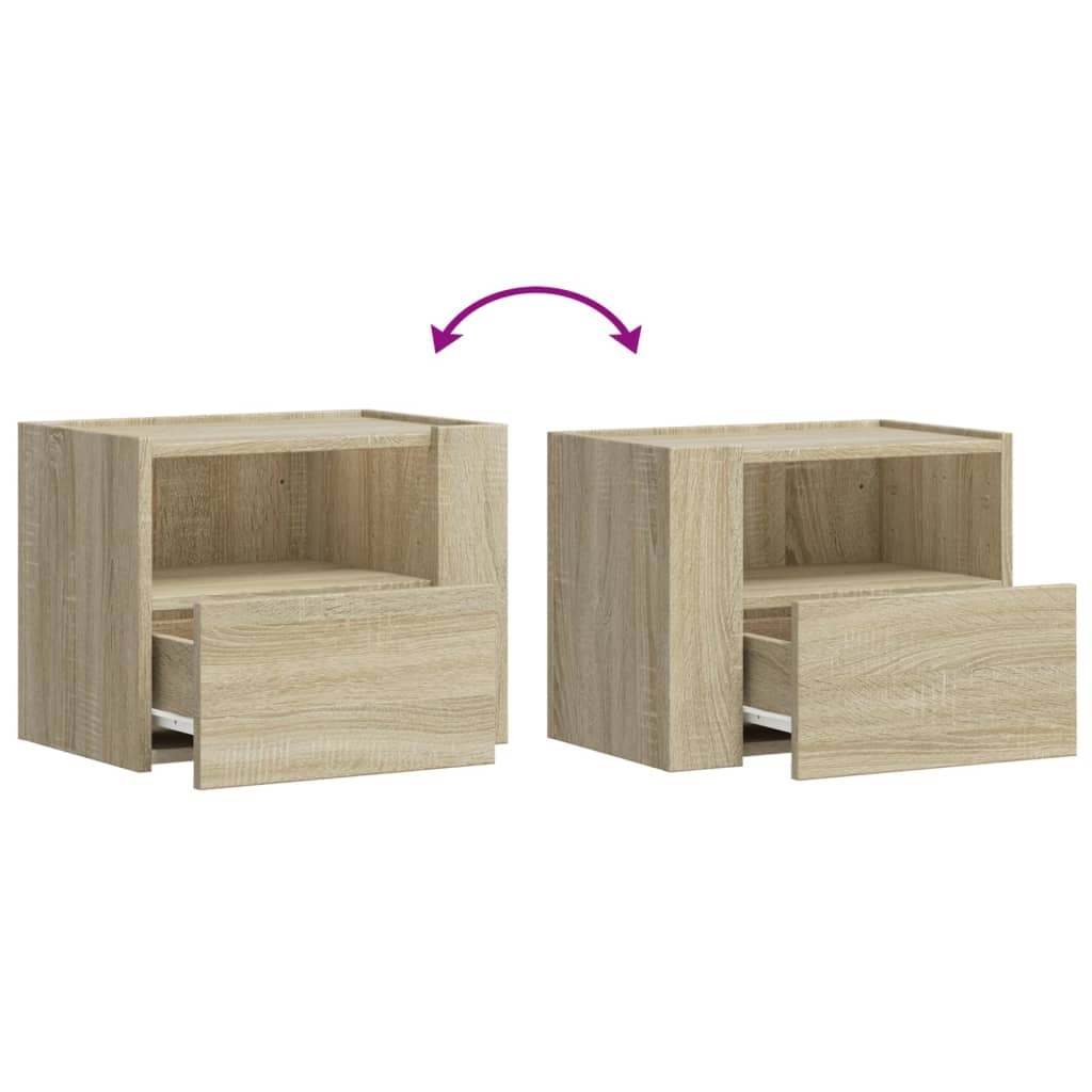 vidaXL Κομοδίνα Επιτοίχιο Sonoma Δρυς 45x30x35 εκ.