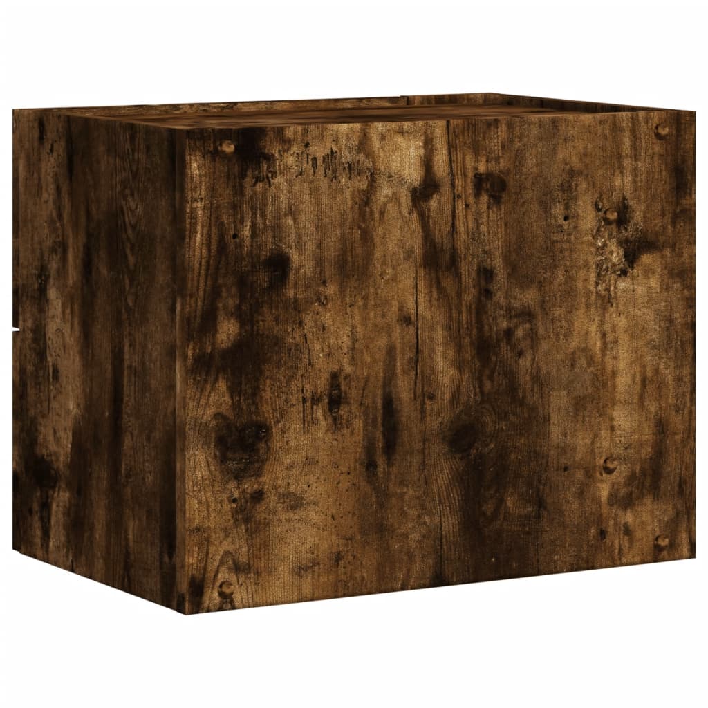 vidaXL Κομοδίνο Επιτοίχιο Καπνιστή Δρυς 45x30x35 εκ.