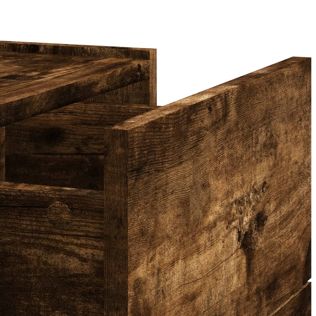 vidaXL Κομοδίνο Επιτοίχιο Καπνιστή Δρυς 45x30x35 εκ.