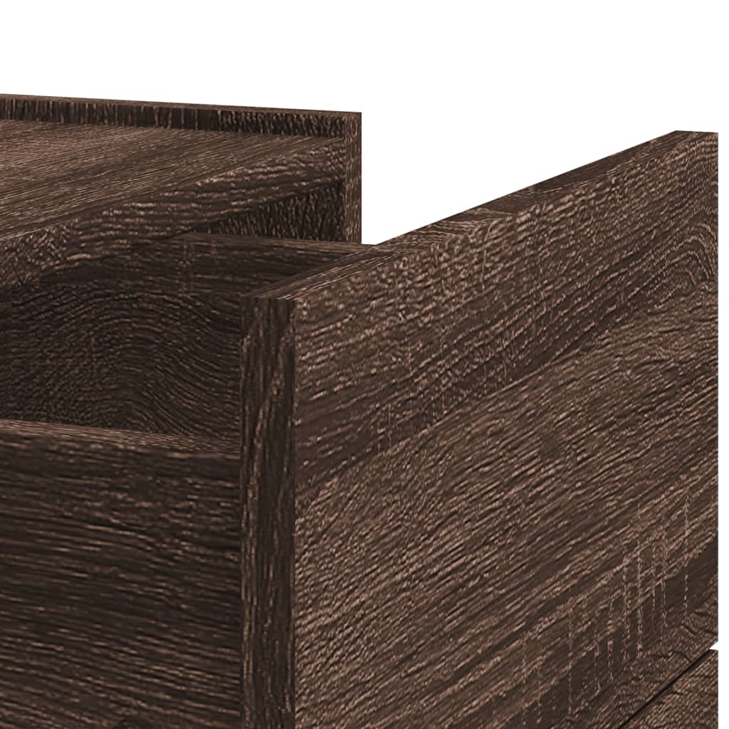 vidaXL Κομοδίνο Επιτοίχιο Καφέ Δρυς 45x30x35 εκ.