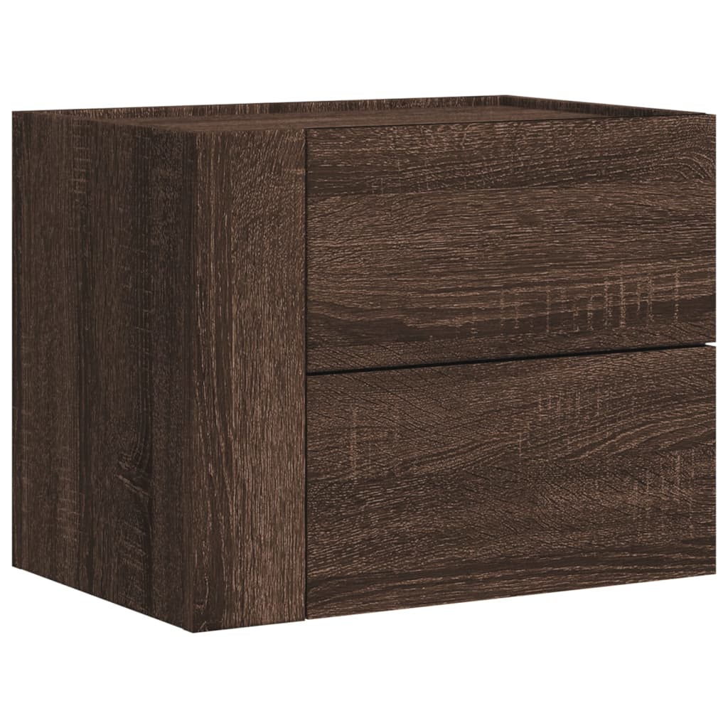 vidaXL Κομοδίνα Επιτοίχια 2 τεμ. Καφέ Δρυς 45x30x35 εκ.