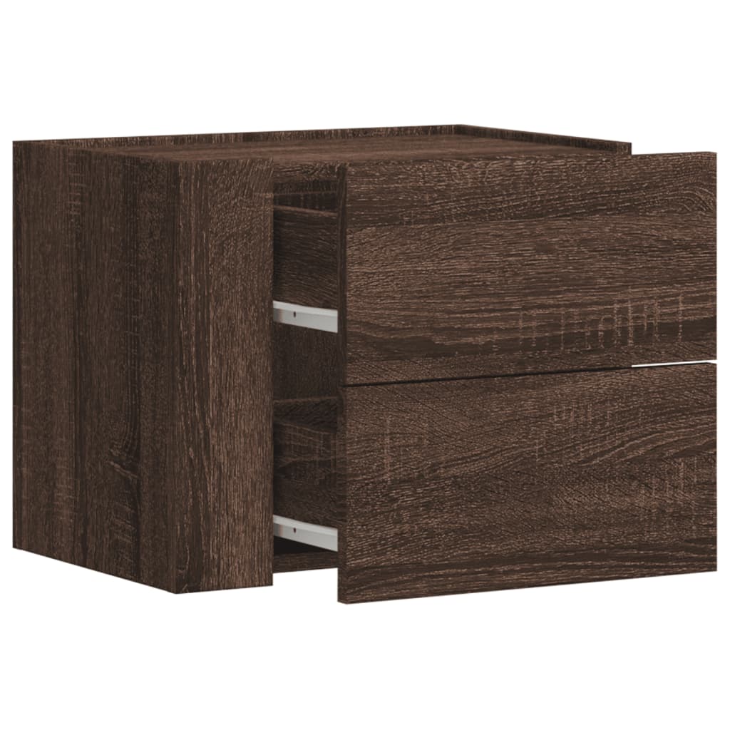 vidaXL Κομοδίνα Επιτοίχια 2 τεμ. Καφέ Δρυς 45x30x35 εκ.
