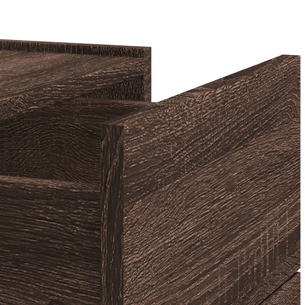 vidaXL Κομοδίνα Επιτοίχια 2 τεμ. Καφέ Δρυς 45x30x35 εκ.