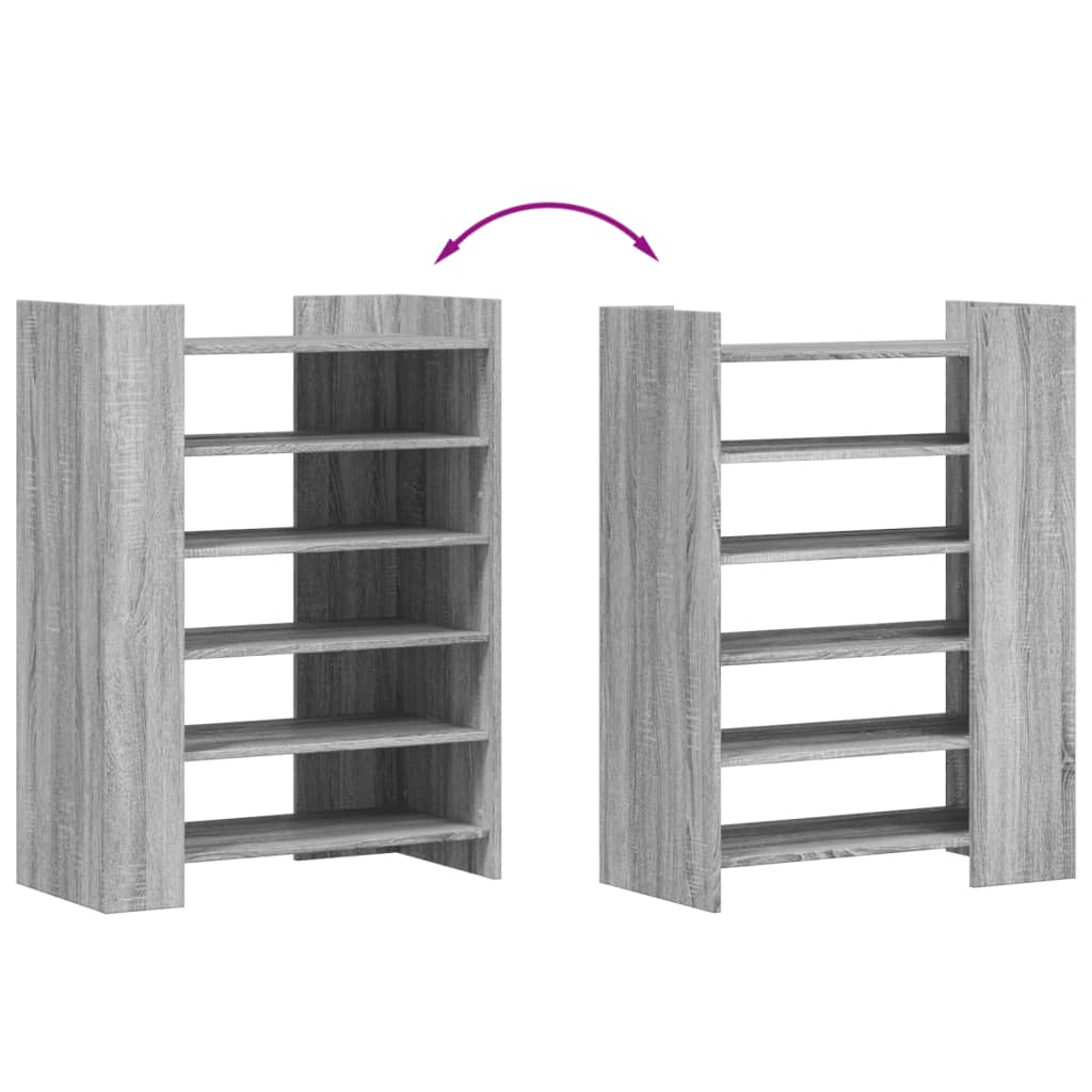 vidaXL Παπουτσοθήκη Γκρι Sonoma 74,5x37,5x100 εκ. Επεξεργασμένο Ξύλο