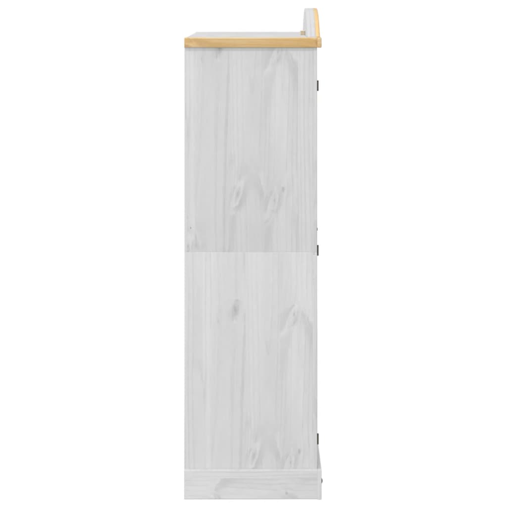 vidaXL Ντουλάπα Corona Λευκό 102x52x186 εκ. από Μασίφ Ξύλο Πεύκου