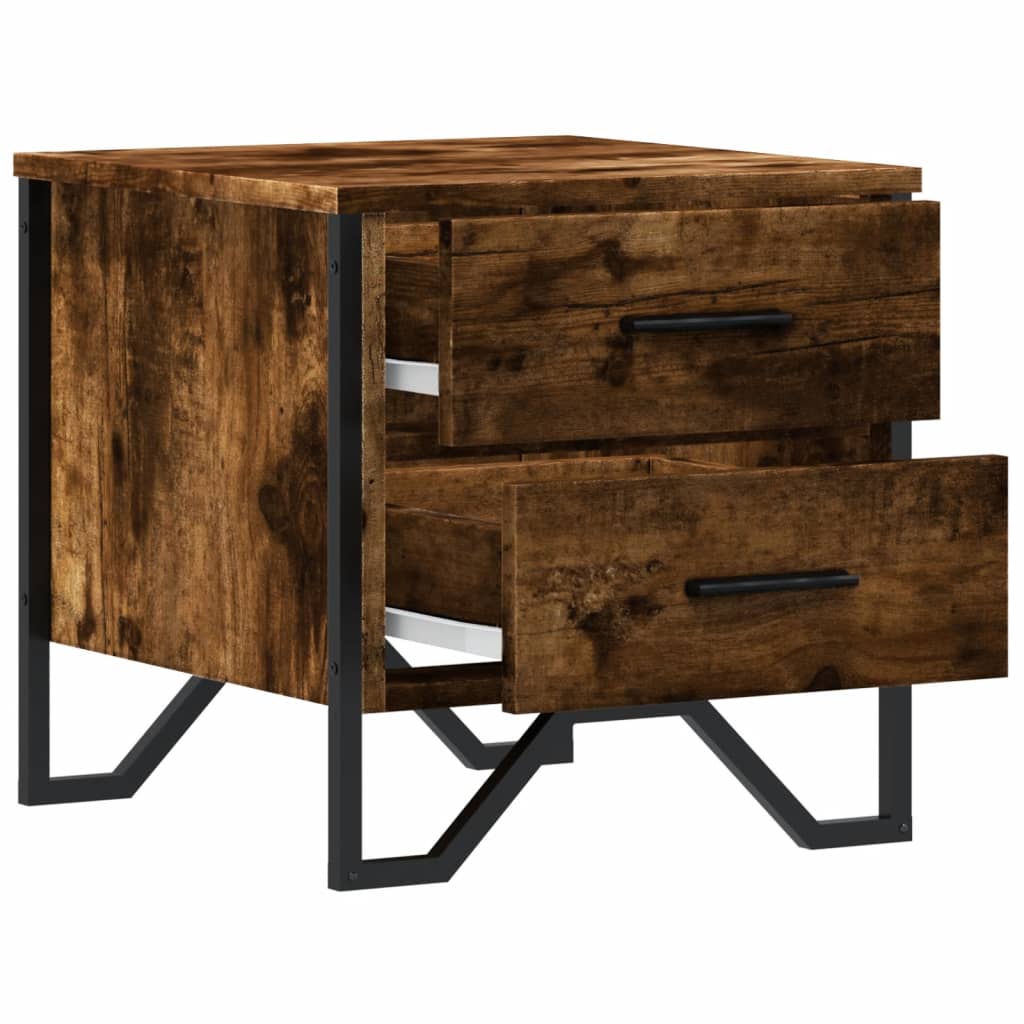 vidaXL Κομοδίνο Καπνιστή Δρυς 40x41x40 εκ. από Επεξεργασμένο Ξύλο