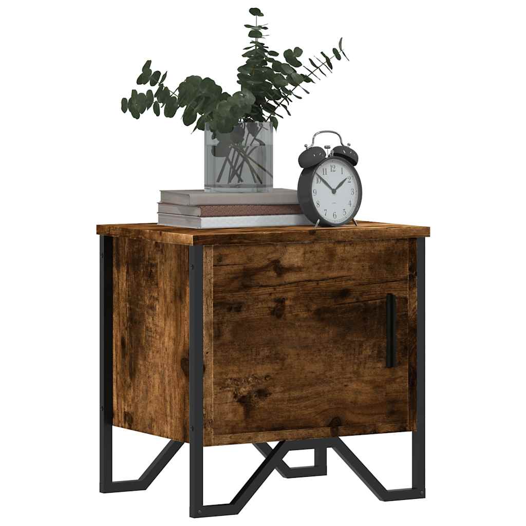 vidaXL Κομοδίνα 2 τεμ. Καπνιστή Δρυς 40x30x40 εκ. από Επεξεργ. Ξύλο