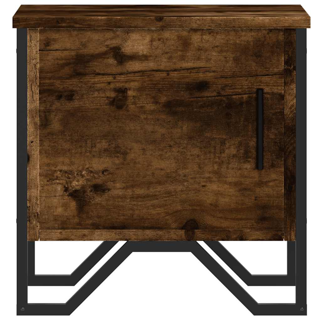 vidaXL Κομοδίνα 2 τεμ. Καπνιστή Δρυς 40x30x40 εκ. από Επεξεργ. Ξύλο