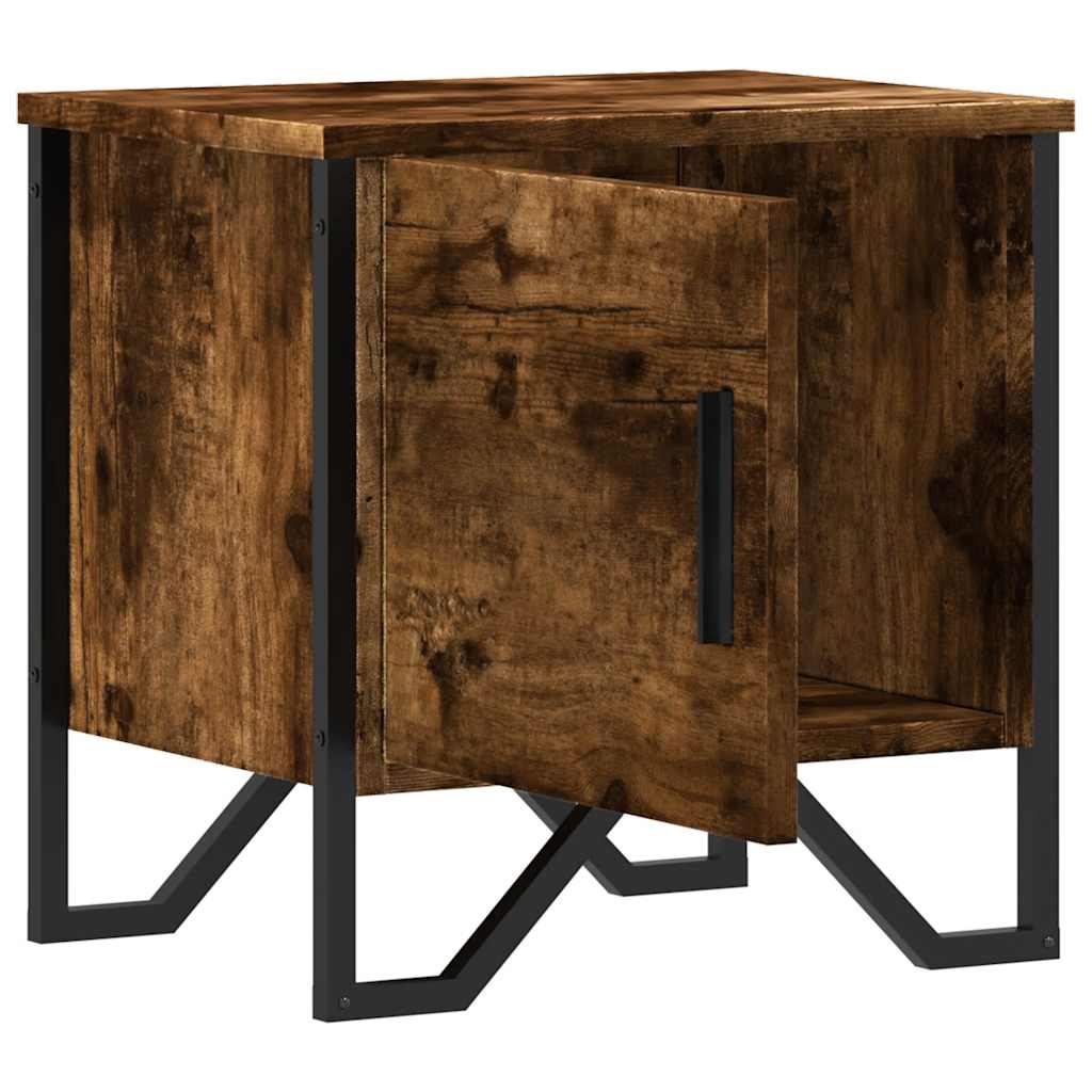 vidaXL Κομοδίνα 2 τεμ. Καπνιστή Δρυς 40x30x40 εκ. από Επεξεργ. Ξύλο
