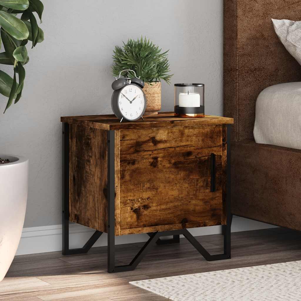 vidaXL Κομοδίνα 2 τεμ. Καπνιστή Δρυς 40x30x40 εκ. από Επεξεργ. Ξύλο