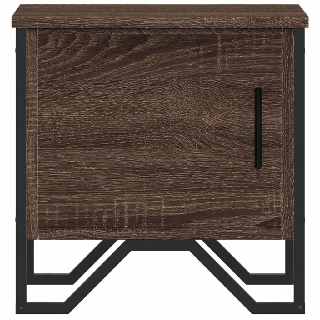 vidaXL Κομοδίνα 2 τεμ. Καφέ Δρυς 40x30x40 εκ. από Επεξεργ. Ξύλο