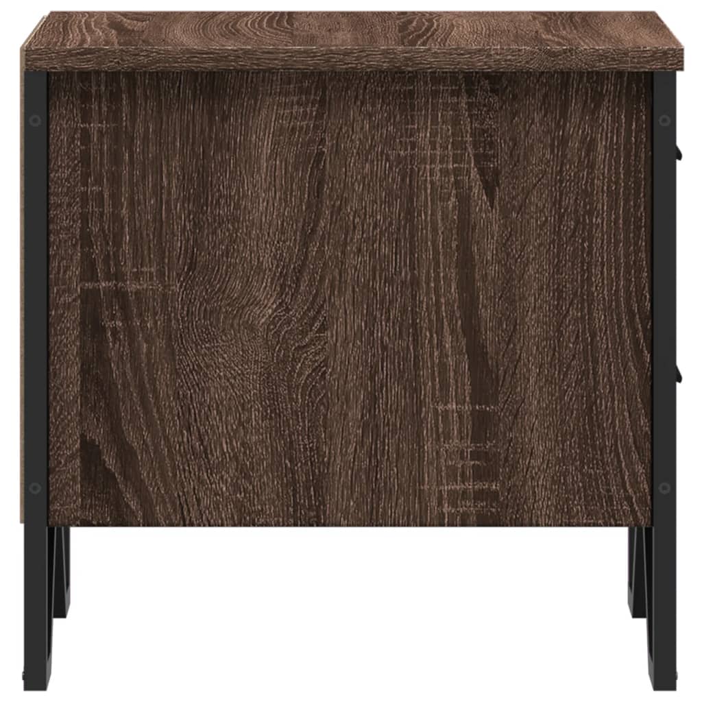 vidaXL Κομοδίνα 2 τεμ. Καφέ Δρυς 40x30x40 εκ. από Επεξεργ. Ξύλο