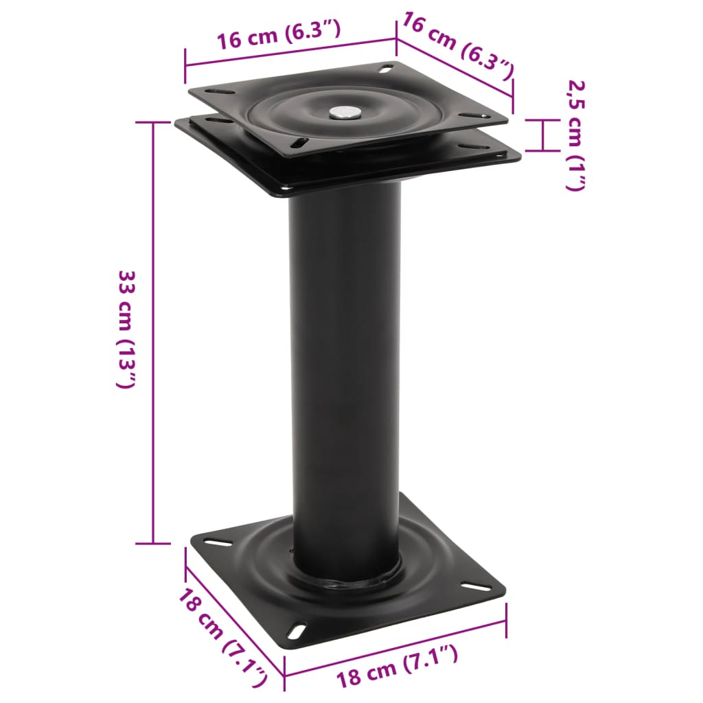 vidaXL Ορθοστάτες για Κάθισμα Σκάφους 2τεμ Περιστρ Καθίσμ. 360° Ατσάλι