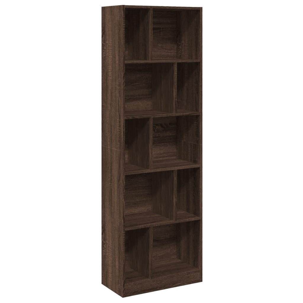 vidaXL Βιβλιοθήκη Καφέ Δρυς 57x28,5x174 εκ. από Επεξεργασμένο Ξύλο