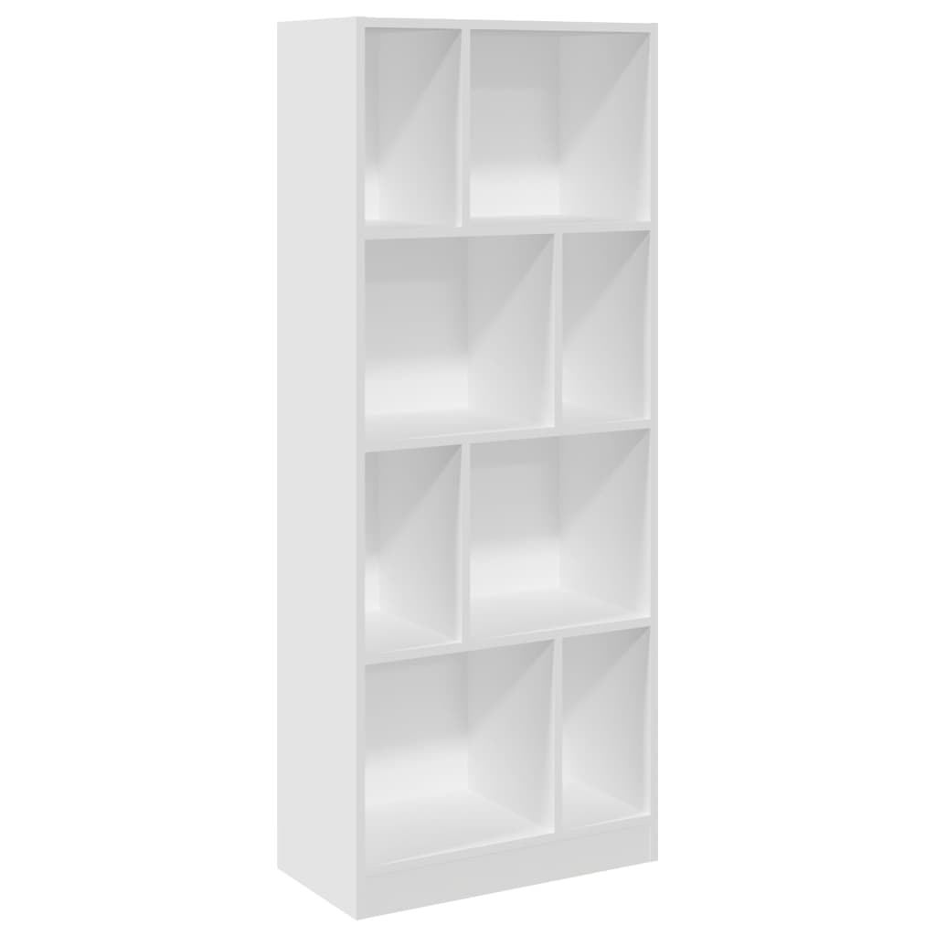 vidaXL Βιβλιοθήκη Λευκή 57 x 28,5 x 141 εκ. από Επεξεργασμένο Ξύλο