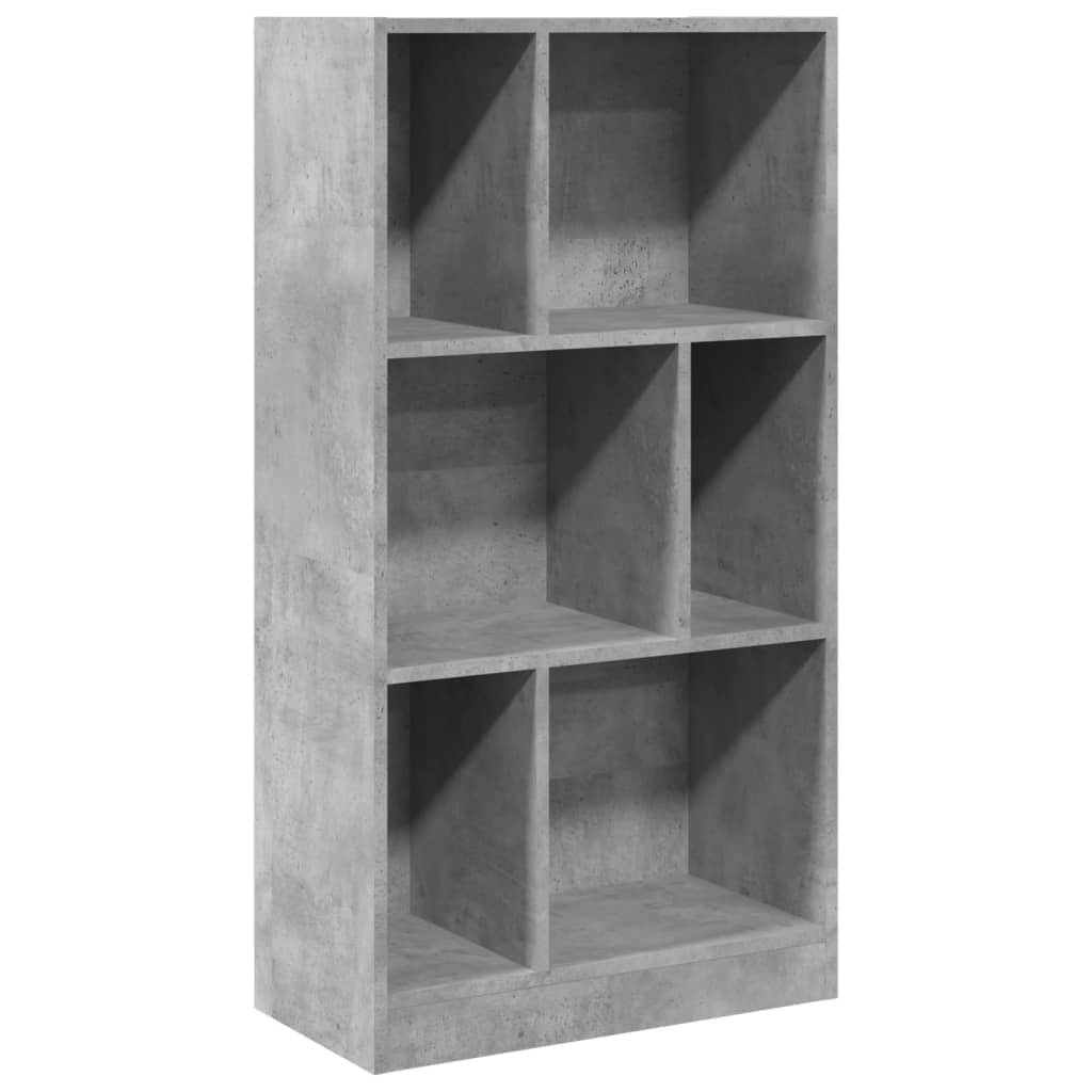 vidaXL Βιβλιοθήκη Γκρι Σκυροδέματος 57x28,5x107,5 εκ. Επεξεργ. Ξύλο