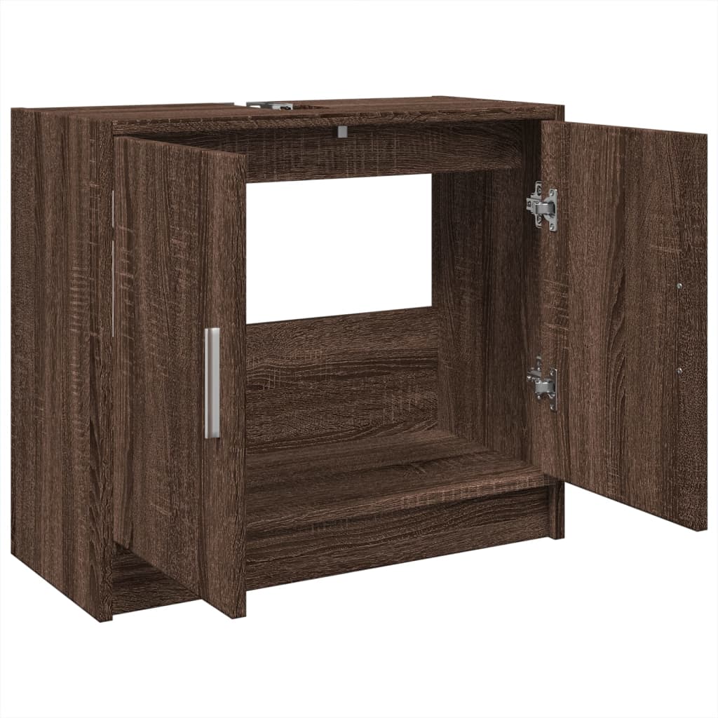 vidaXL Ντουλάπι Νιπτήρα Καφέ δρυς 63x29x55 εκ. Επεξεργασμένο Ξύλο