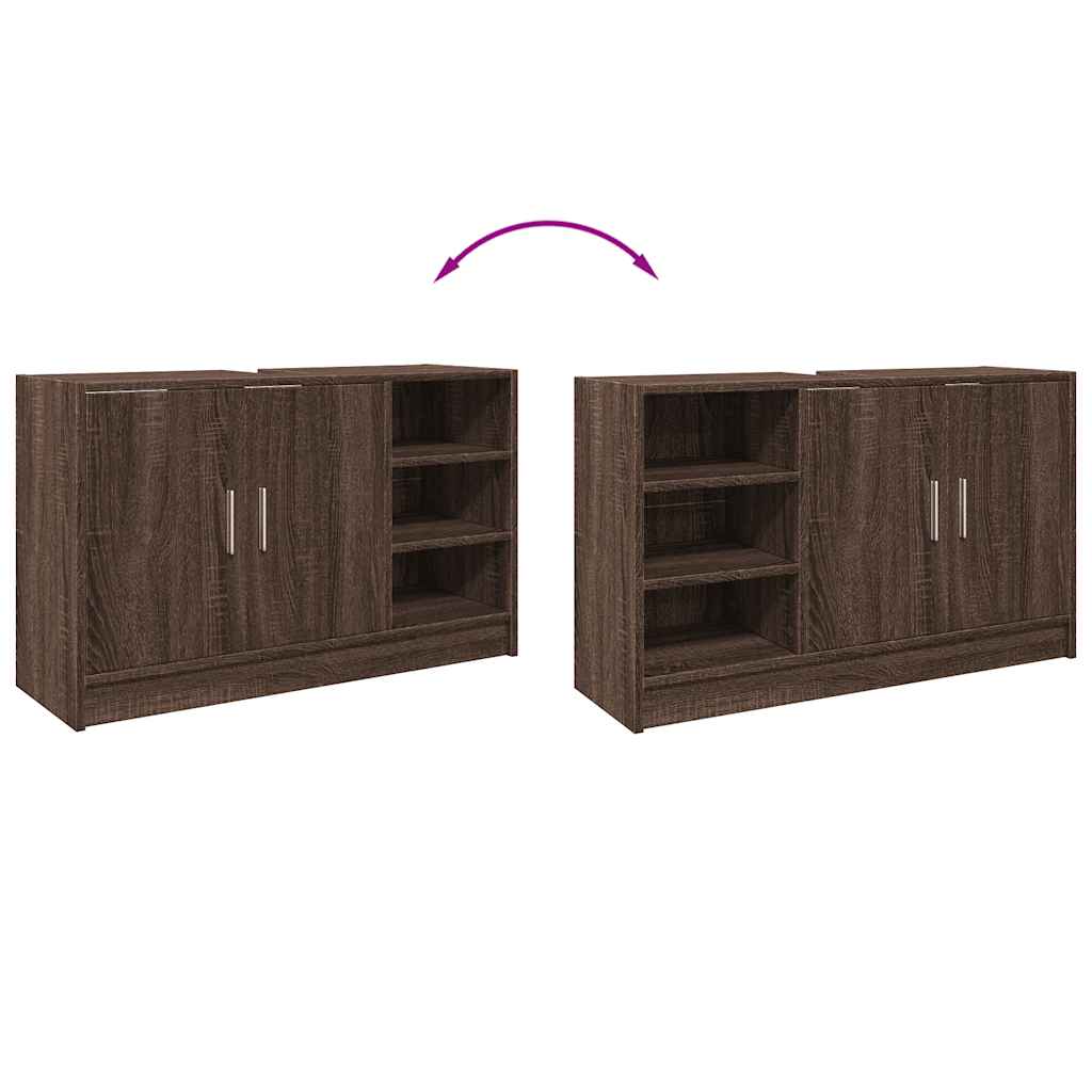 vidaXL Ντουλάπι Νιπτήρα Καφέ δρυς 90x29x55 εκ. Επεξεργασμένο Ξύλο