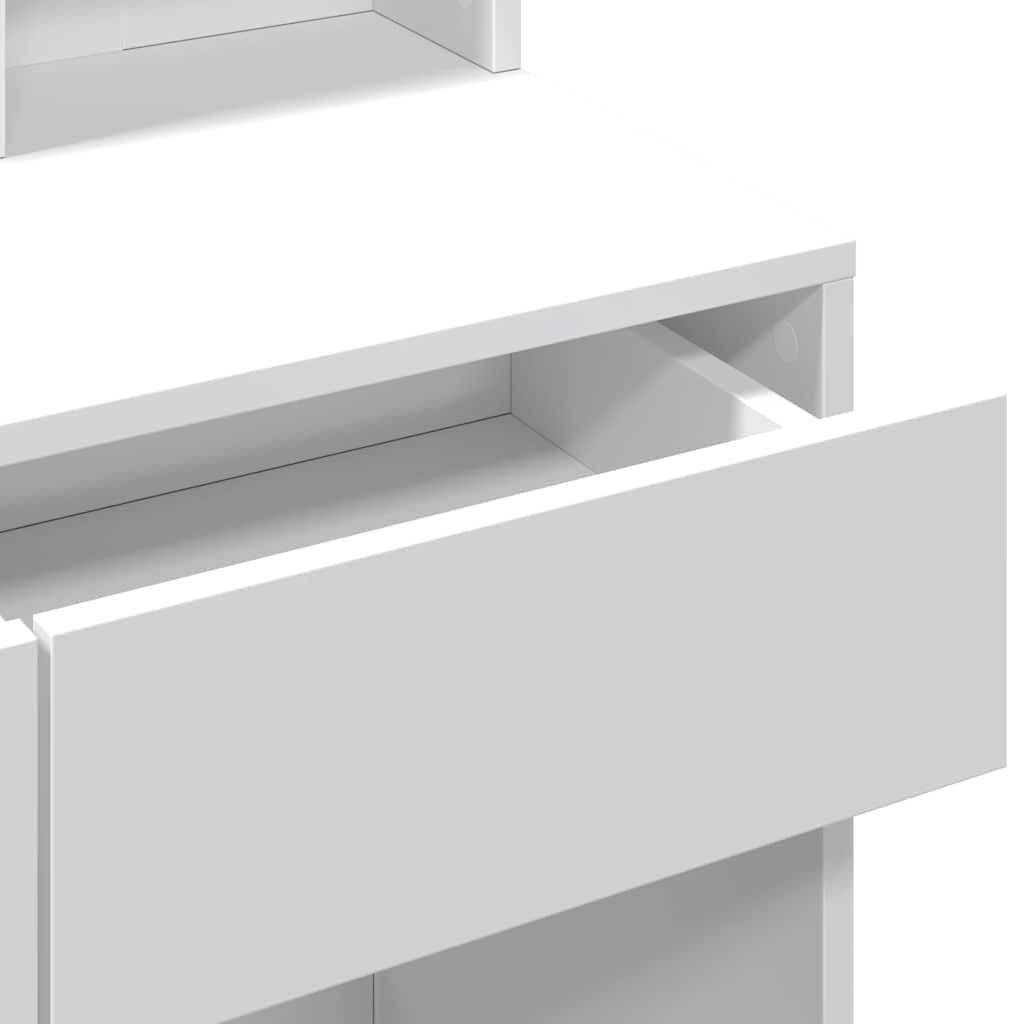 vidaXL Μπουντουάρ με LED Λευκό 80 x 41 x 144,5 εκ.