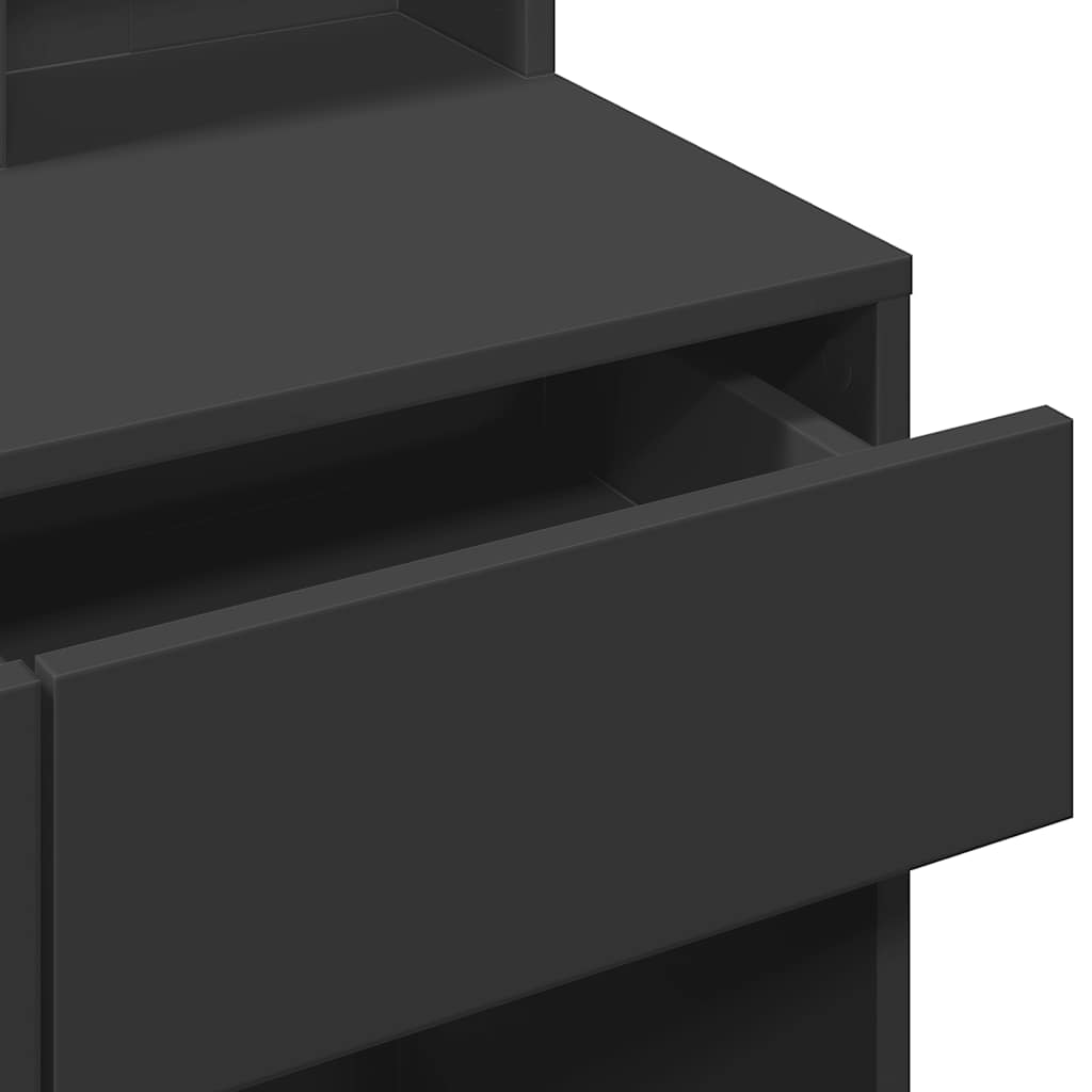 vidaXL Μπουντουάρ με LED Μαύρο 80 x 41 x 144,5 εκ.