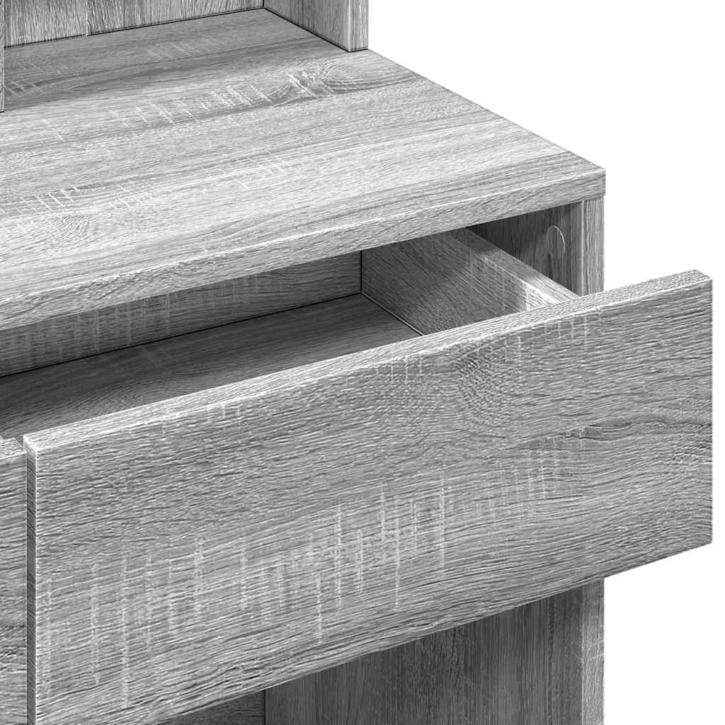 vidaXL Μπουντουάρ με LED Γκρι Sonoma 80x41x144,5 εκ.