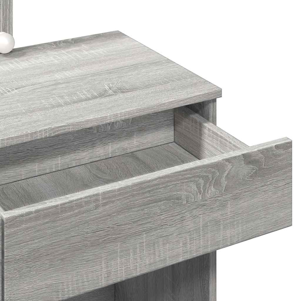 vidaXL Μπουντουάρ με LED Γκρι Sonoma 100x40x130 εκ.