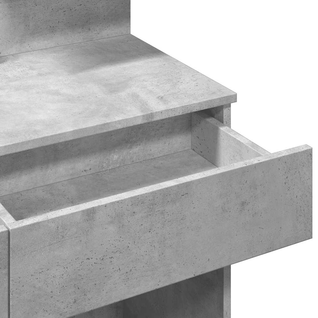 vidaXL Μπουντουάρ με LED Γκρι Σκυροδέματος 100x40x130 εκ.