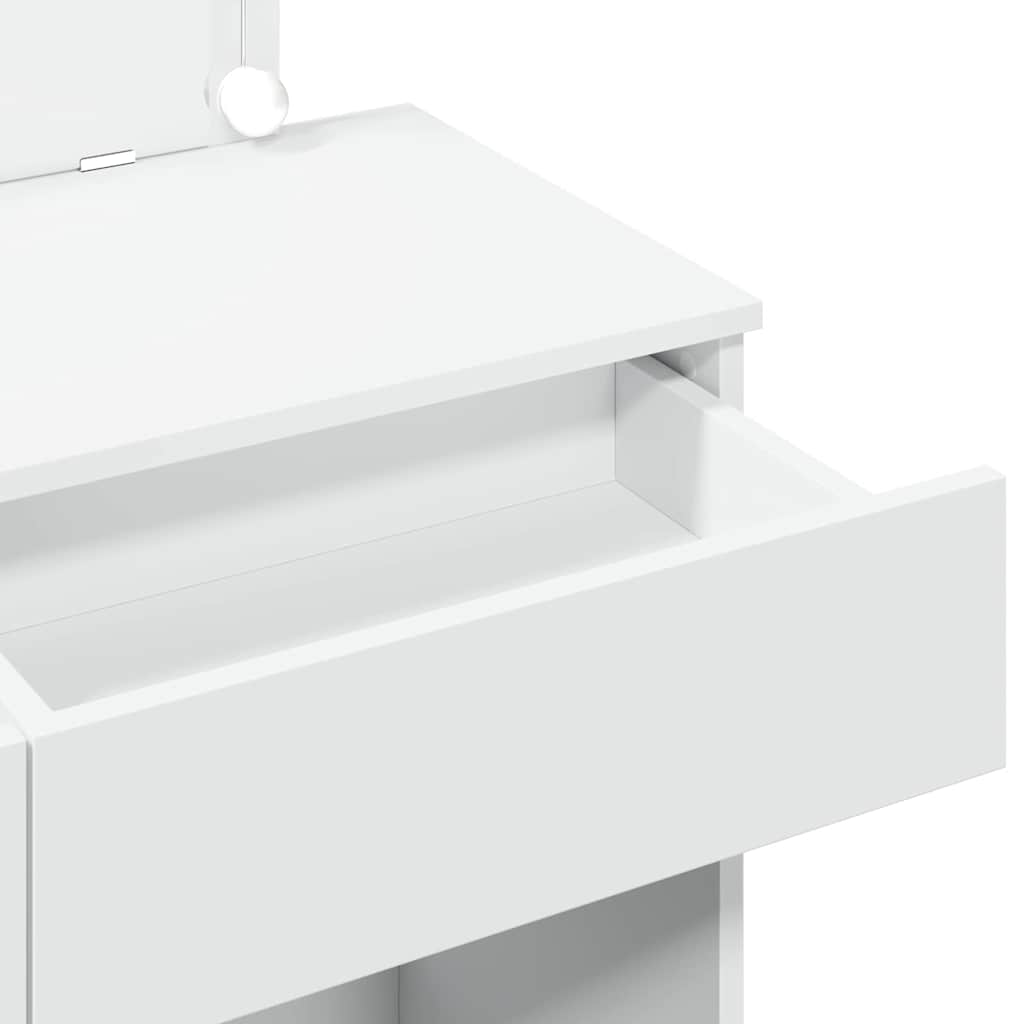 vidaXL Μπουντουάρ με LED Λευκό 100x40x120 εκ.