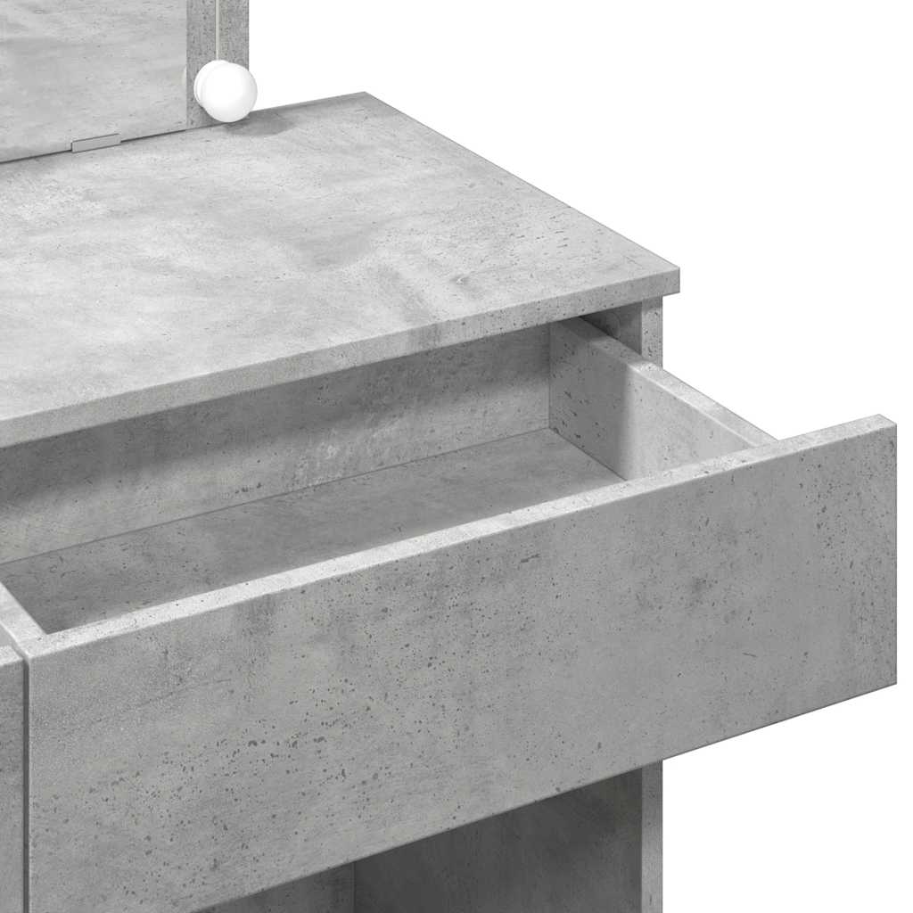 vidaXL Μπουντουάρ με LED Γκρι Σκυροδέματος 100x40x120 εκ.