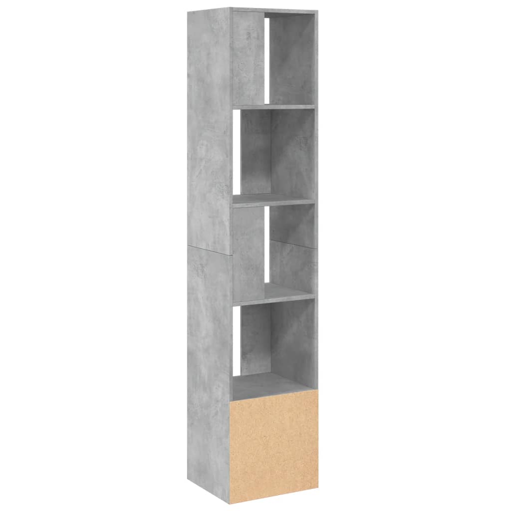 vidaXL Βιβλιοθήκη Γκρι Σκυροδέματος 40x36x189 εκ. Επεξεργ. Ξύλο
