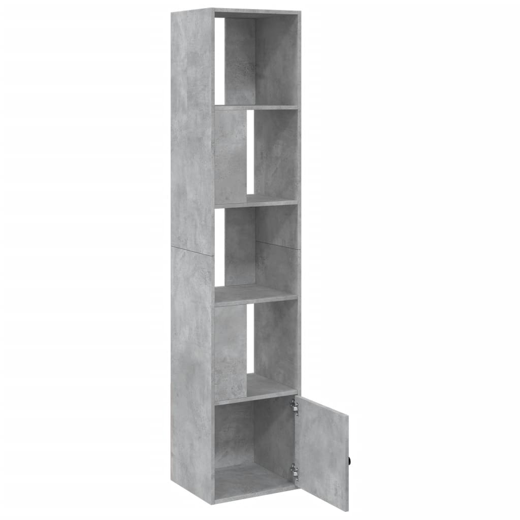 vidaXL Βιβλιοθήκη Γκρι Σκυροδέματος 40x36x189 εκ. Επεξεργ. Ξύλο
