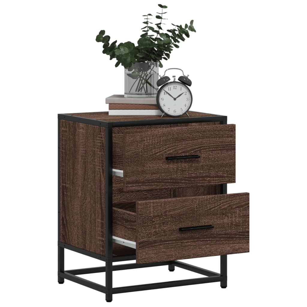 vidaXL Κομοδίνα Καφέ Δρυς 40x31x50 εκ. από Επεξεργασμένο Ξύλο