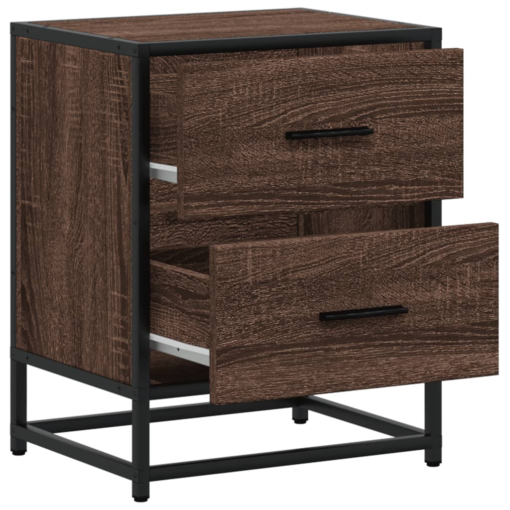 vidaXL Κομοδίνα Καφέ Δρυς 40x31x50 εκ. από Επεξεργασμένο Ξύλο