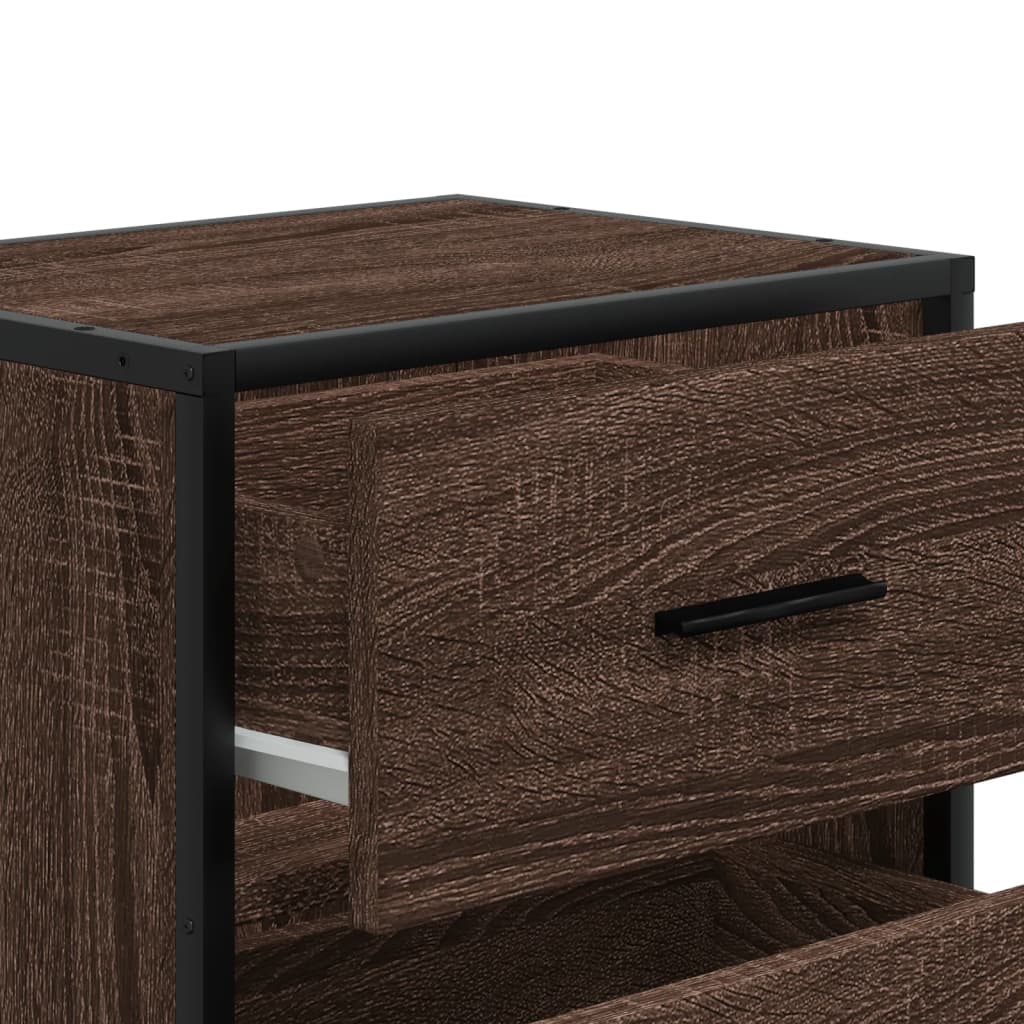 vidaXL Κομοδίνα Καφέ Δρυς 40x31x50 εκ. από Επεξεργασμένο Ξύλο