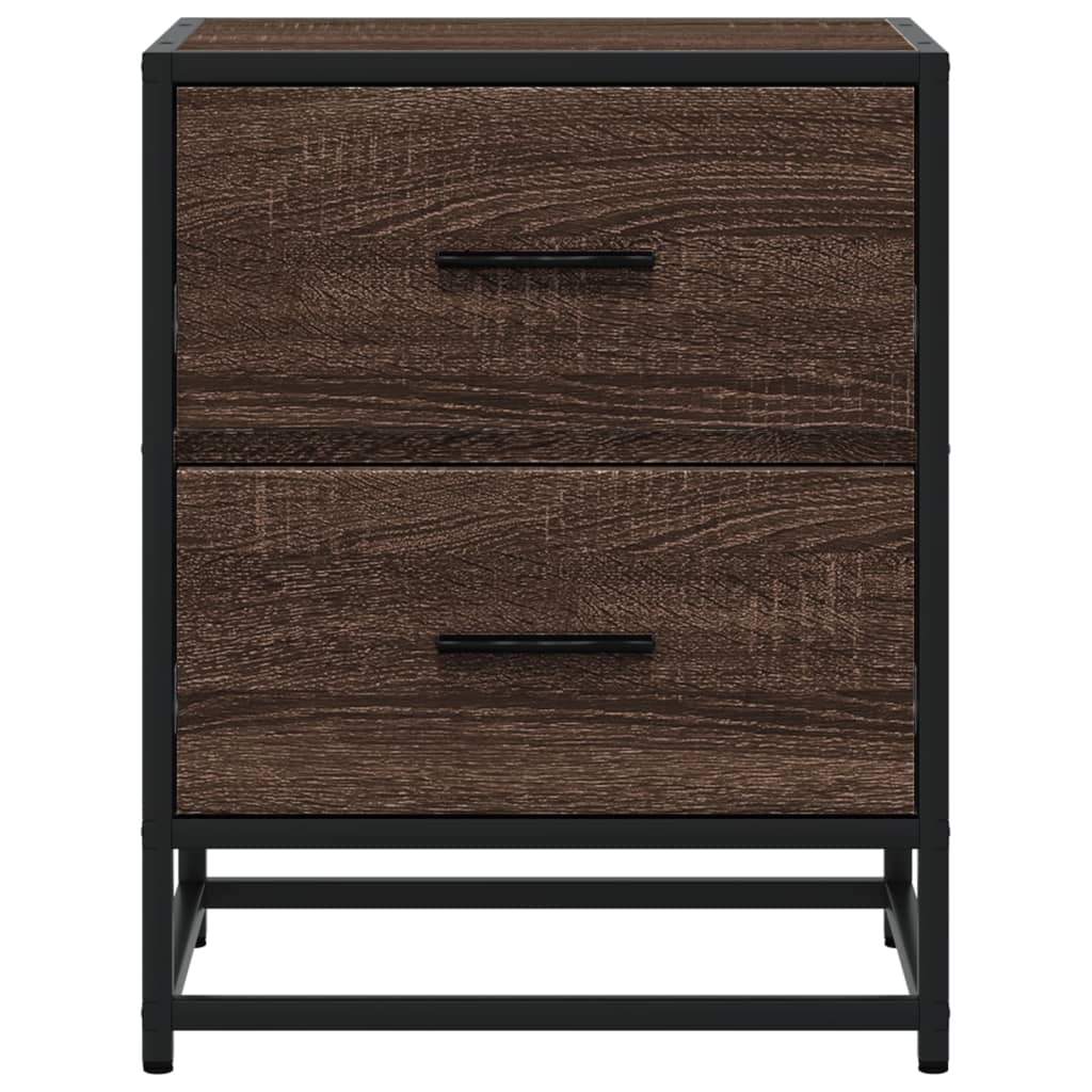 vidaXL Κομοδίνα 2 τεμ. Καφέ Δρυς 40x31x50 εκ. από Επεξεργασμένο Ξύλο