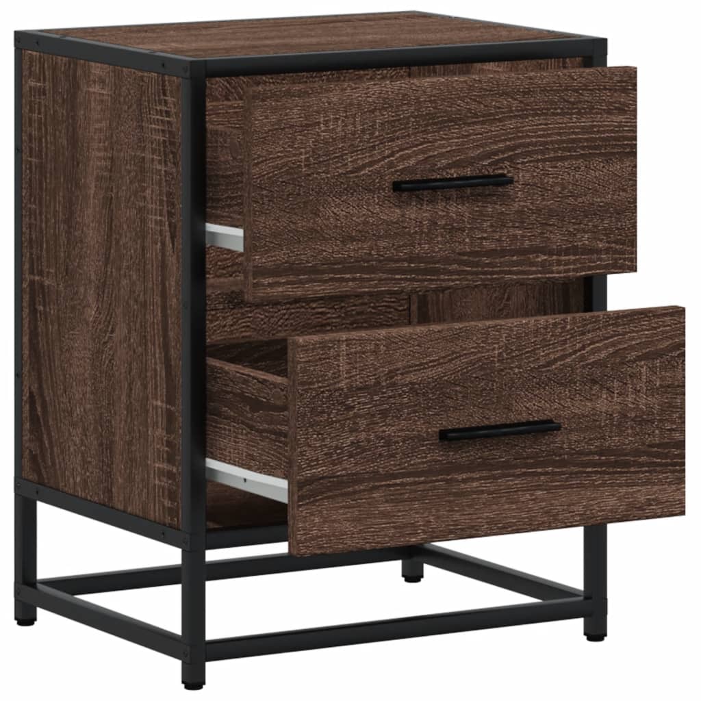 vidaXL Κομοδίνα 2 τεμ. Καφέ Δρυς 40x31x50 εκ. από Επεξεργασμένο Ξύλο