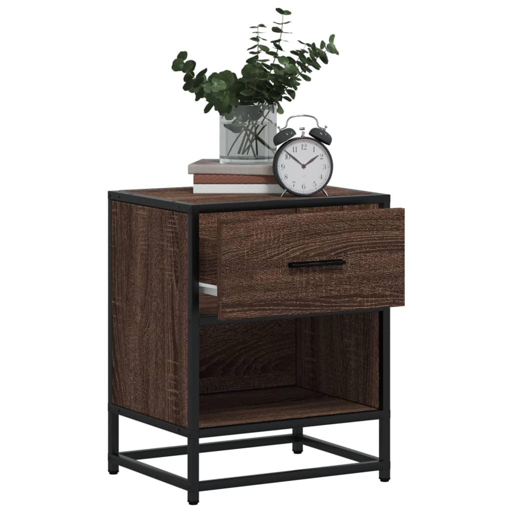 vidaXL Κομοδίνα Καφέ Δρυς 40x31x50 εκ. από Επεξεργασμένο Ξύλο