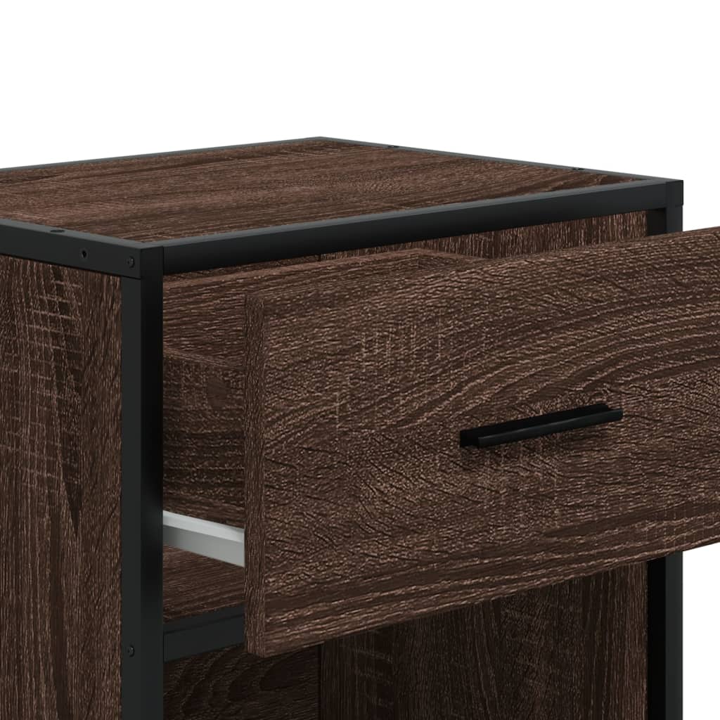vidaXL Κομοδίνα Καφέ Δρυς 40x31x50 εκ. από Επεξεργασμένο Ξύλο