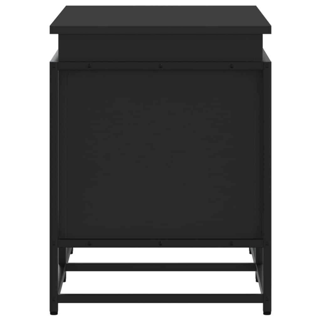 vidaXL Κουτί Αποθήκευσης με Καπάκι Μαύρο 80x40x51,5 εκ. Επεξ. Ξύλο