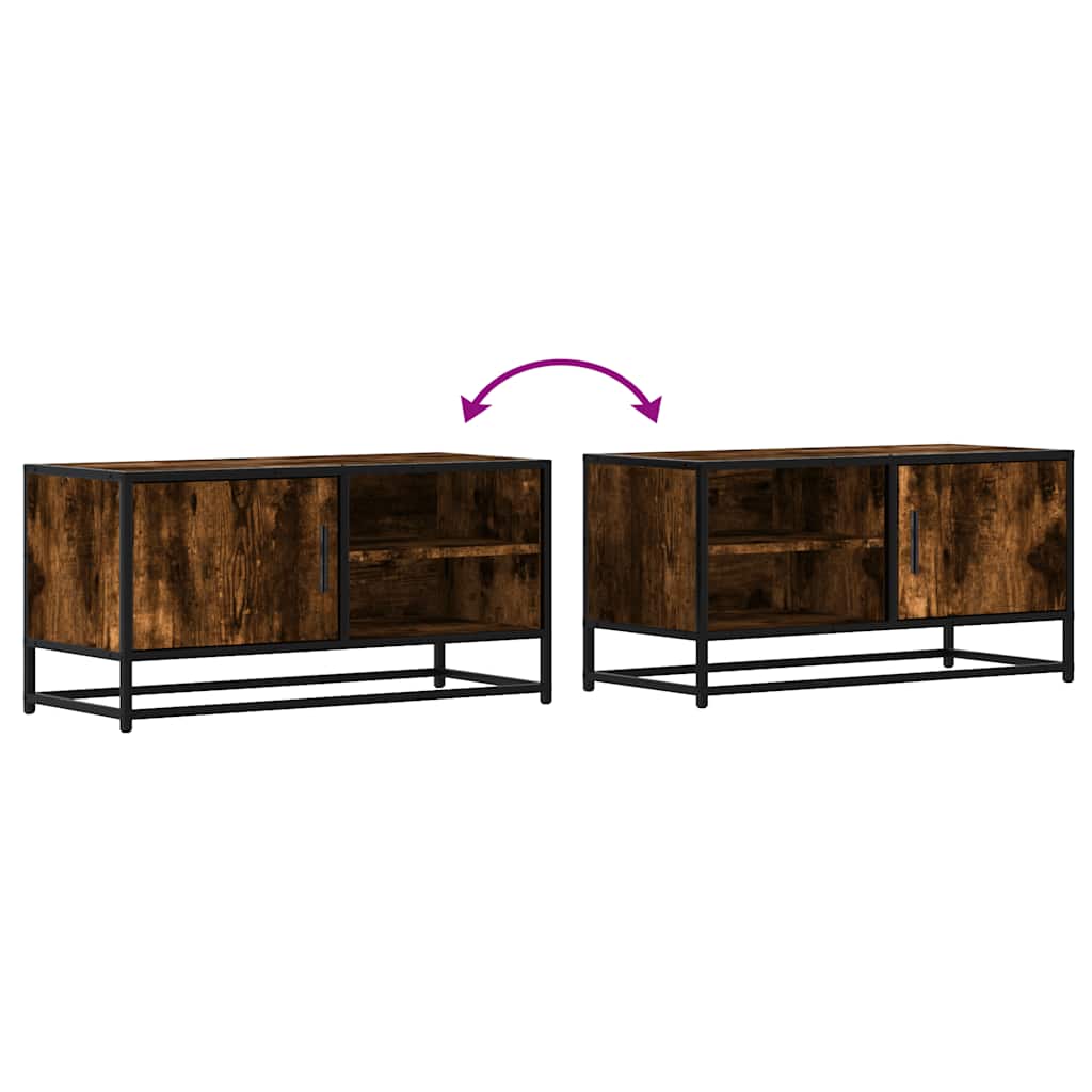 vidaXL Έπιπλο Τηλεόρασης Καπνιστή Δρυς 80x34,5x40εκ Επεξ. Ξύλο/Μέταλλο