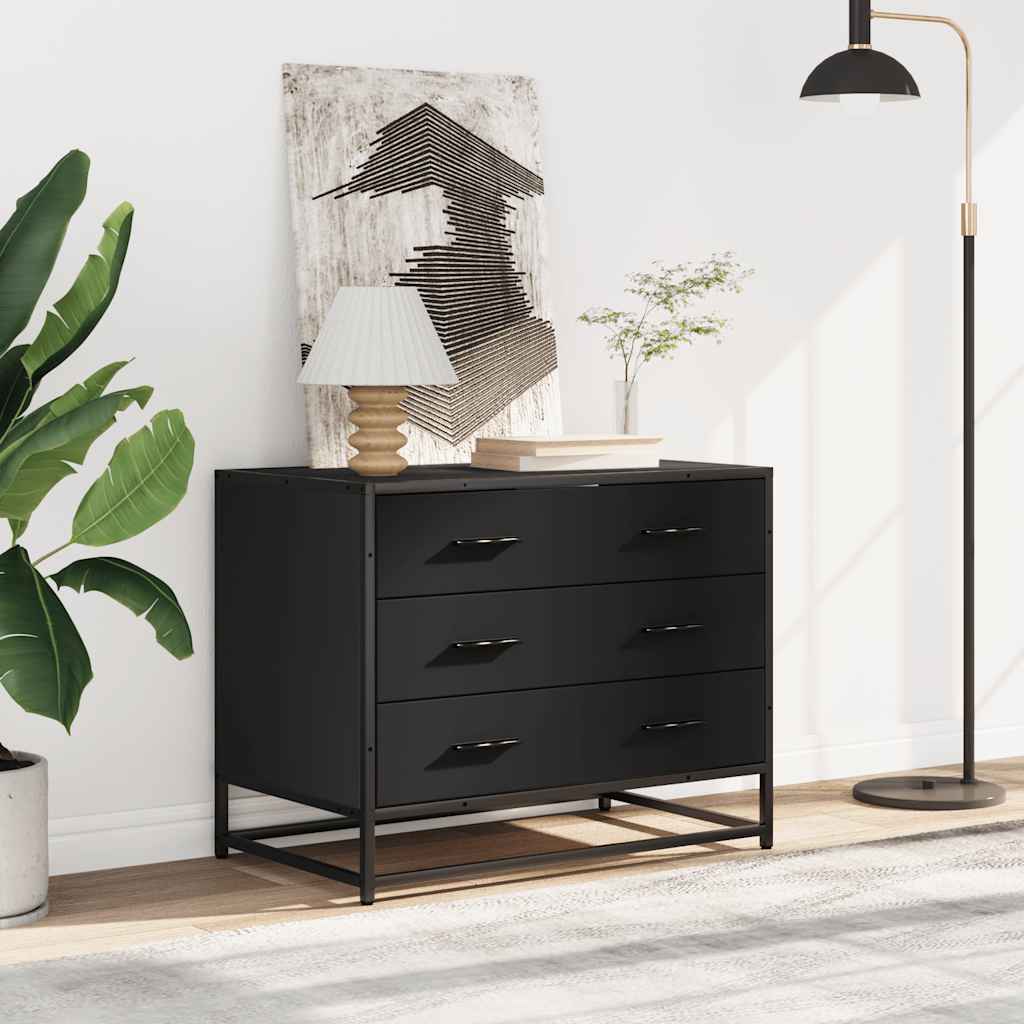 ντουλάπι συρταριών vidaXL Μαύρο 70x41x56 cm Κατασκευασμένο ξύλο