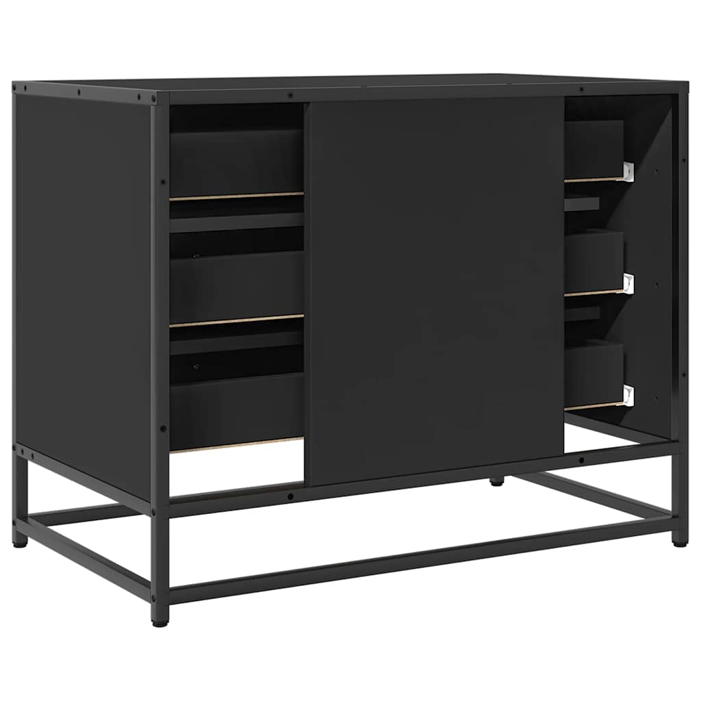 ντουλάπι συρταριών vidaXL Μαύρο 70x41x56 cm Κατασκευασμένο ξύλο