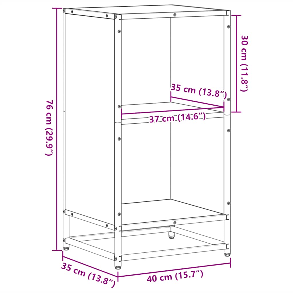 ντουλάπι βιβλίων vidaXL Γκρι Sonoma 40x35x76 cm Κατασκευασμένο ξύλο