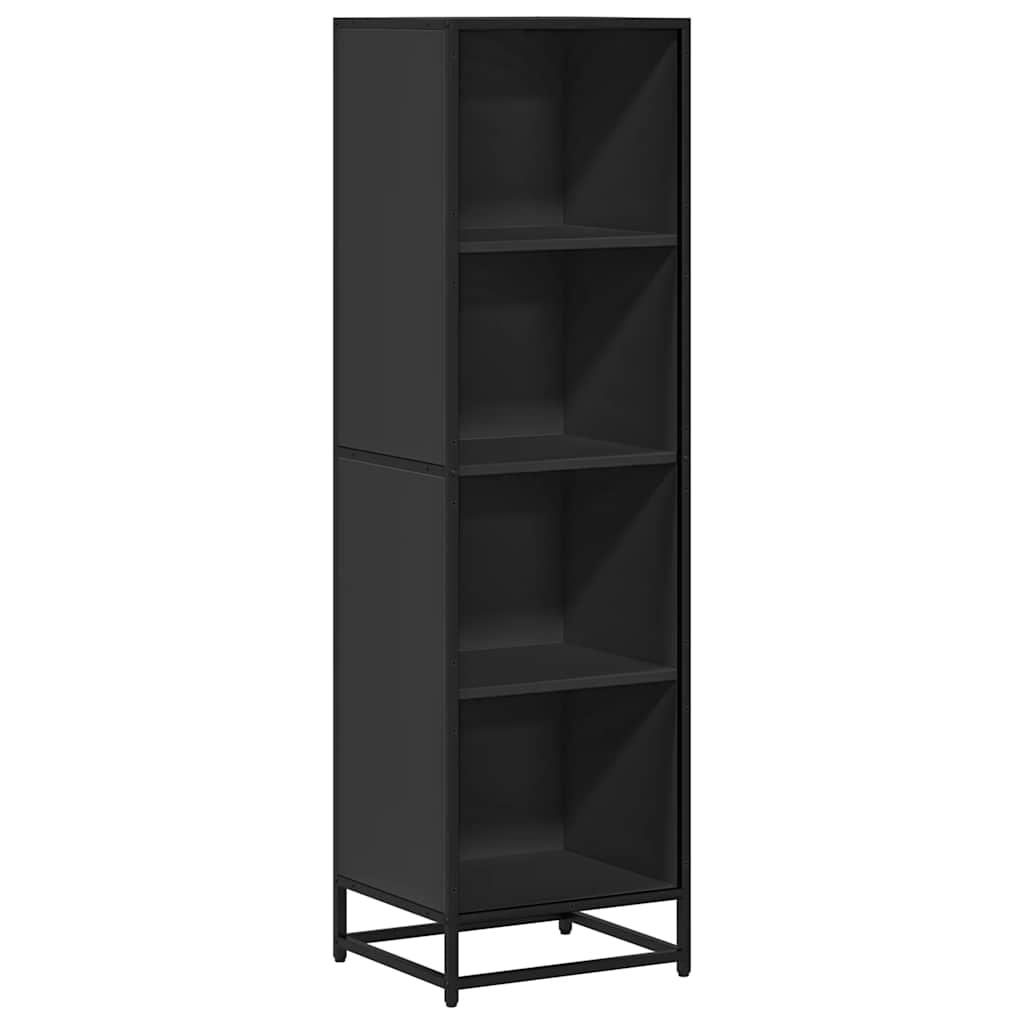 vidaXL Βιβλιοθήκη με 5 Ράφια Μαύρη 40x35x139 εκ. Επεξεργασμένο Ξύλο
